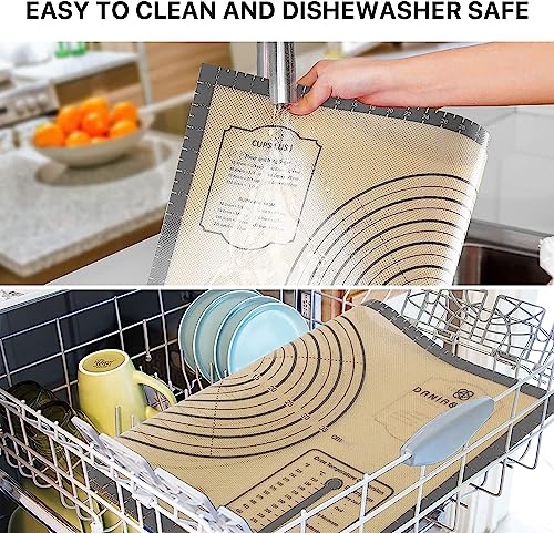 Image of Baking Mat, 26 inch x 16 inch Large Silicone Non-slip Baking Pastry Mat with Measurement, Non Stick Silicone Mats for Kitchen Counter, Fondant Mat, Counter Mat, Dough Rolling Mat, Oven Liner, Pie Crust Mat