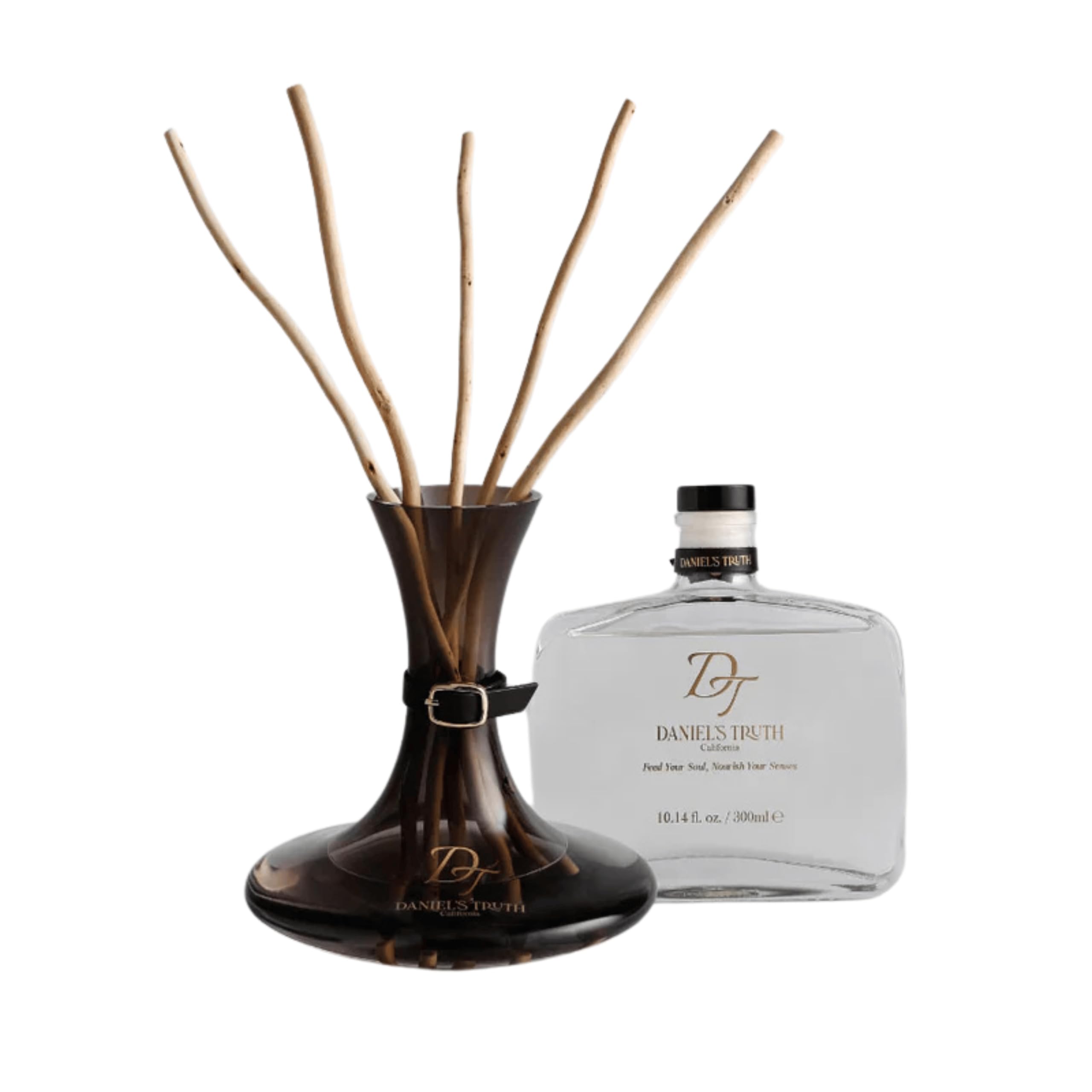 Daniel’s Truth Decanter Reed Diffuser, Blue Sage Blossom Scent, 10.14 fl.oz. (300ml) – Long-Lasting Herbal Floral Oil with Handmade Glass Bottle and Reeds, Made in USA
