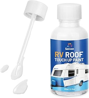 SENVEN RV Roof Touch Up Paint White RV Roof Coating Repair White 30ML Waterproof Solar Reflective & Leak Repair for Trailers Campers Motorhomes, Acrylic