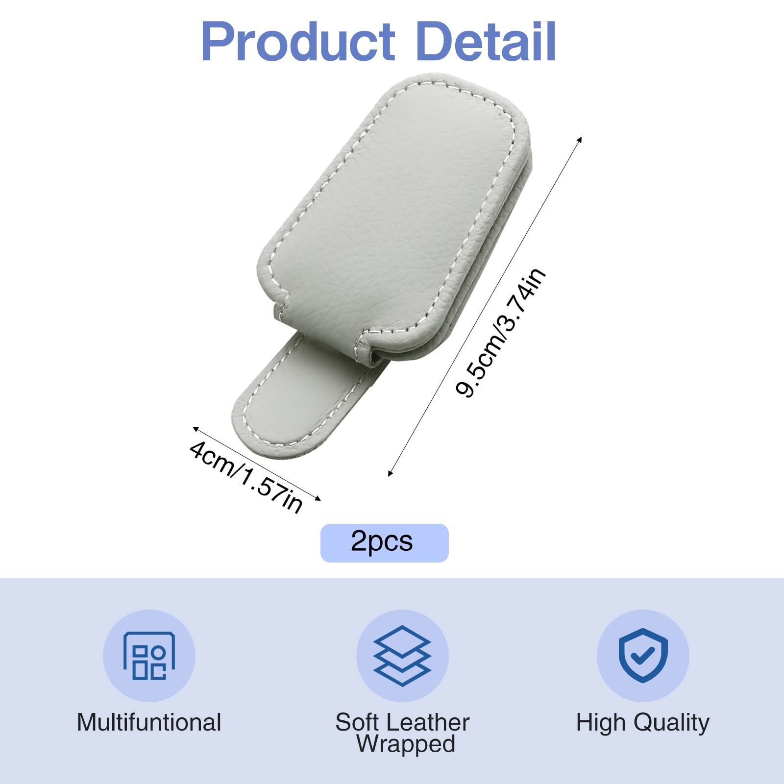 upbeat Brillhouder voor auto zonneklep, auto zonnebrilhouder, lederen auto multifunctionele opbergclip, zonnebrilhouder voor auto, auto vizier accessoires kaarten clip