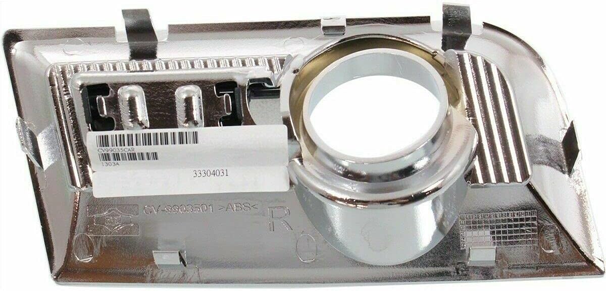 DAT AUTO PARTS Front Right Passenger Fog Lamp Bezel Light Hole Cover Trim Molding Bumper Insert Replacement for 2010-2015 GMC Terrain Except Denali Silver Chrome Textured Plastic GM1039123 25818476