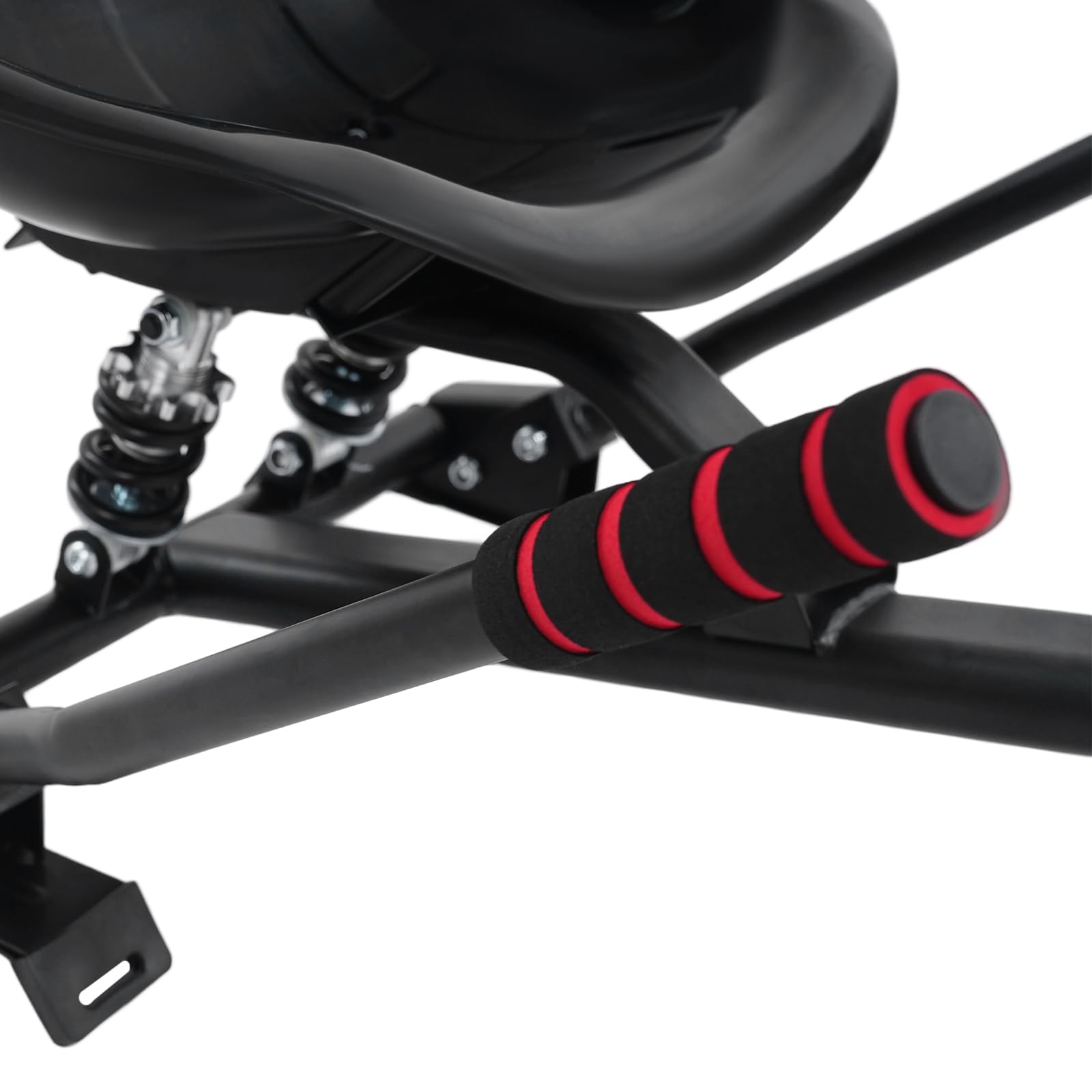 Hoverboard Sitz mit Lenkrad – Hoverboard mit Sitz passend, Verstellbar (70-95 cm),– Passend für 6,5-10 Zoll Hoverboards, Bis 100 kg, Hoverkart für Kinder & Erwachsene (Rot)