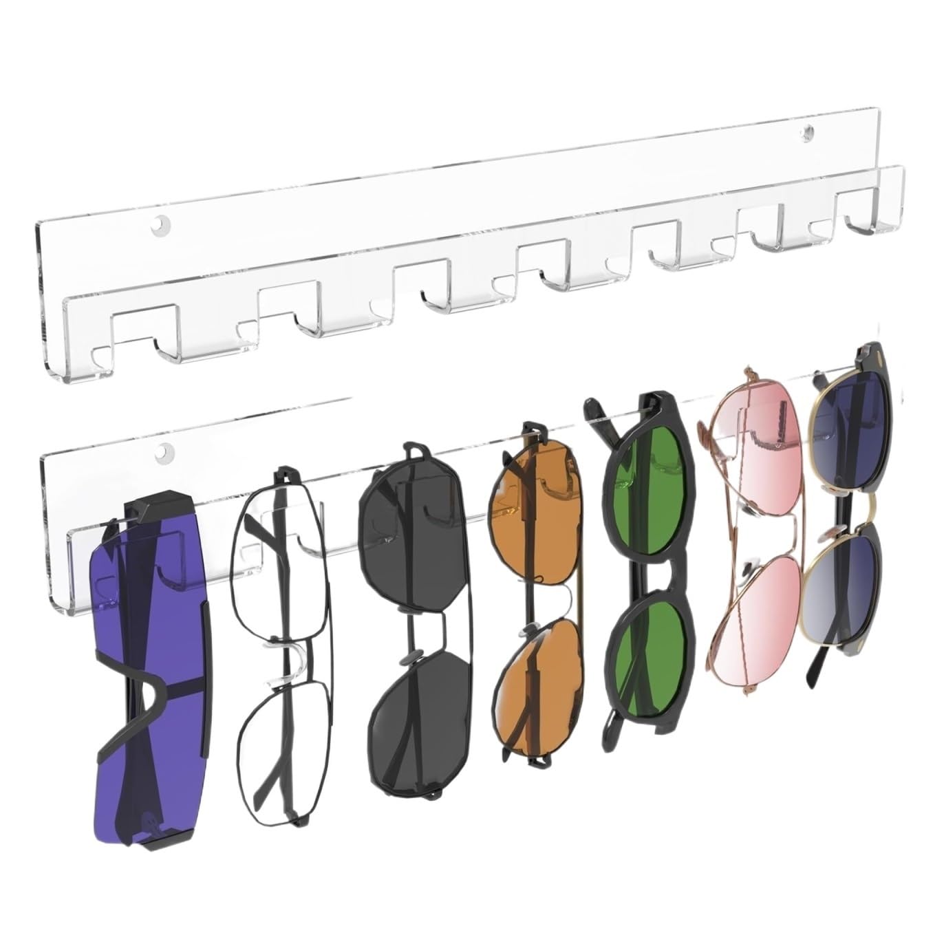 Occhiali Espositore Confezione da 2 Porta Occhiali da Parete in Acrilico Trasparente Sunglasses