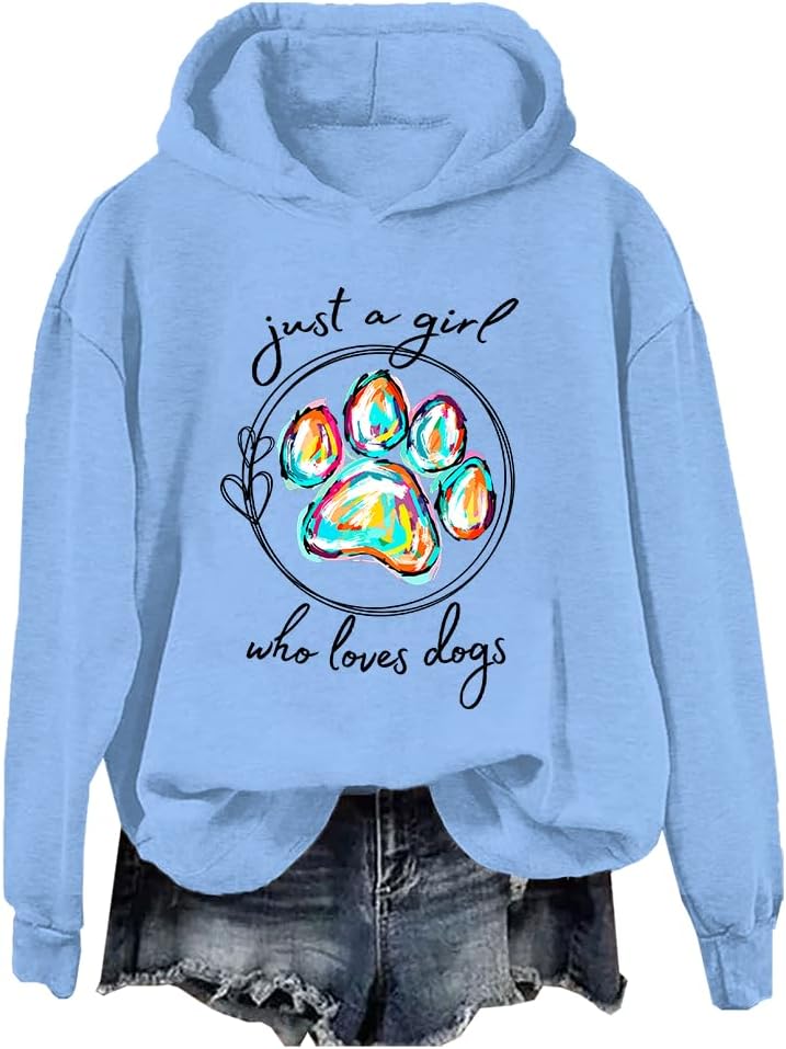 Just A Girl Who Loves Dogs Hoodie, Dog Mom Sweatshirt Pullover Hoodie
