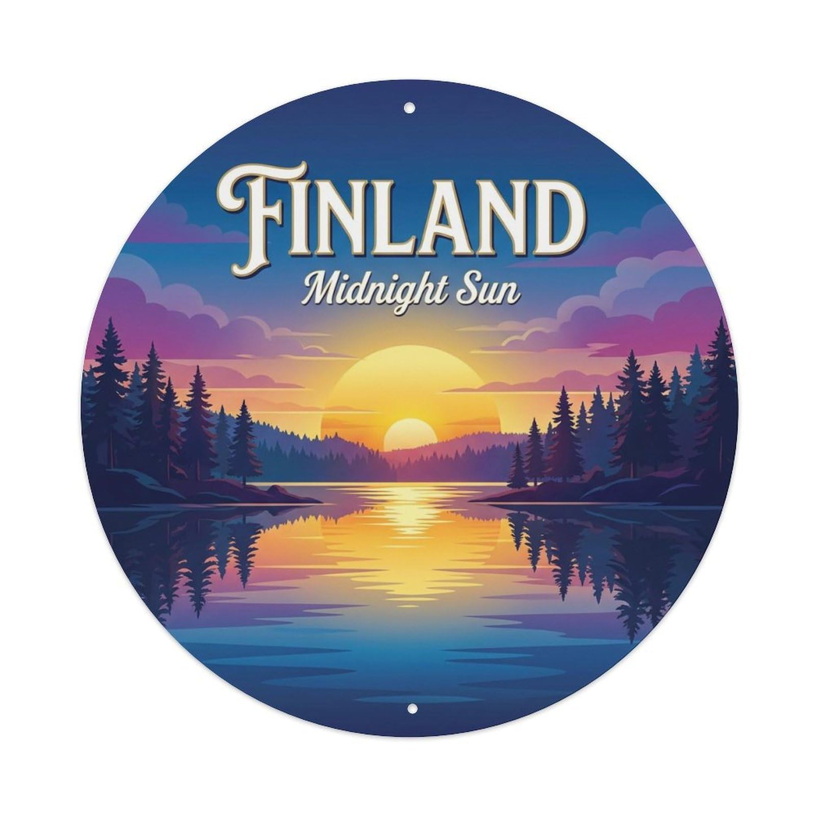 Vintage Travel Finland Serene Metal Tin Sign