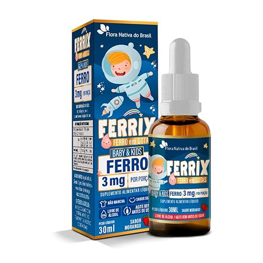 FERRIX KIDS VITAMINA FERRO 30ML (sabor morango) - FLORA NATIVA