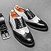 HuitJours Men Black White Oxford Gatsby Lace up Dress Shoes Wingtip Colors Brogues Spectator Two Tone Shoes (A-Black White,10.5)