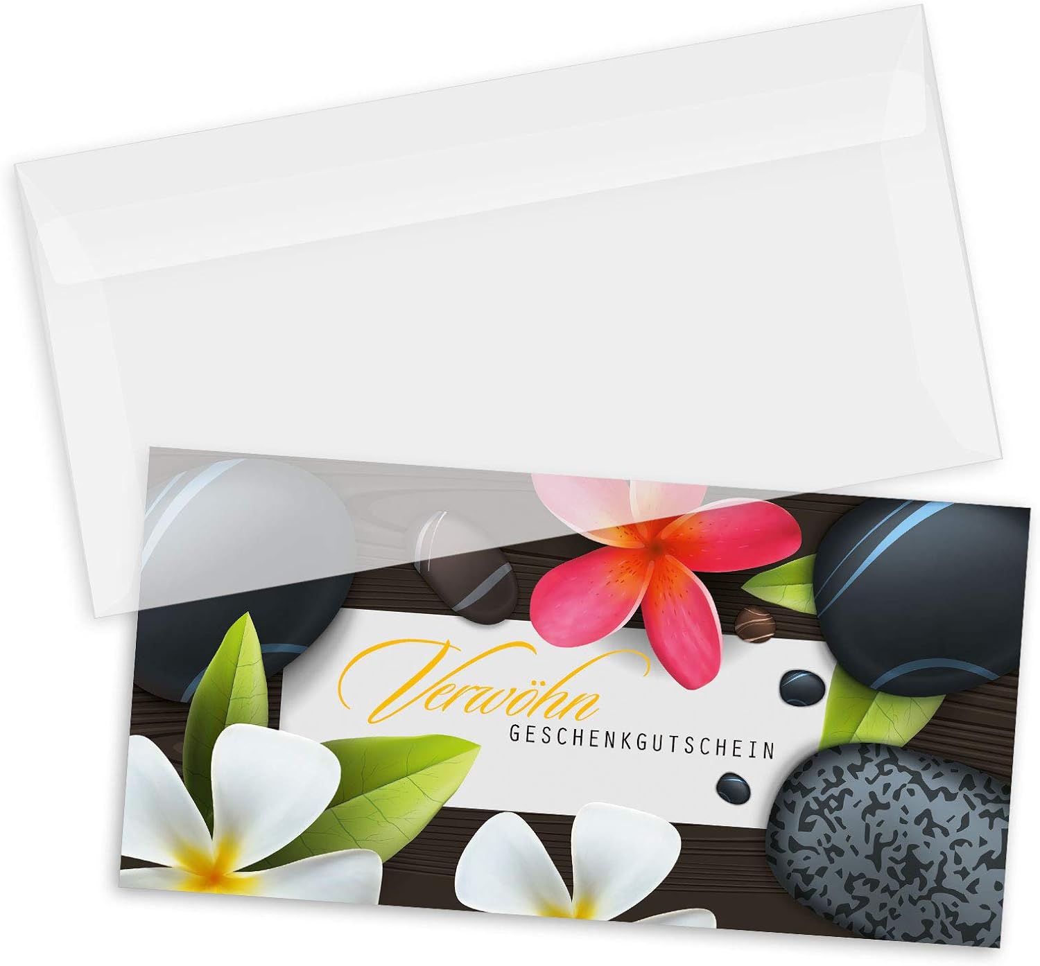 Voucher Set 10 x Vouchers + Envelopes for Cosmetic Treatments Massages Cosmetic Salon Blank to Fill Yourself