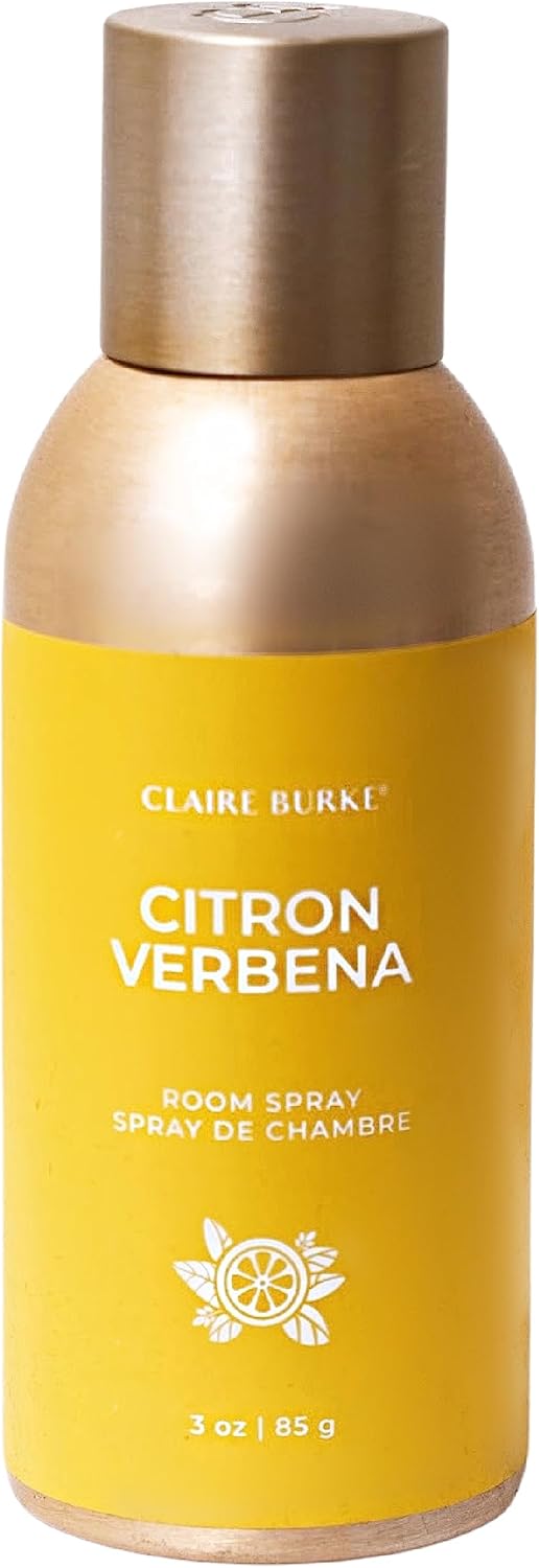 Claire Burke Citron Verbanal Scent Room Spray, 3 oz - Fresh Home Fragrance & Air Freshener, Natural Scent Home Fragrance, Long Lasting Natural Air Freshener