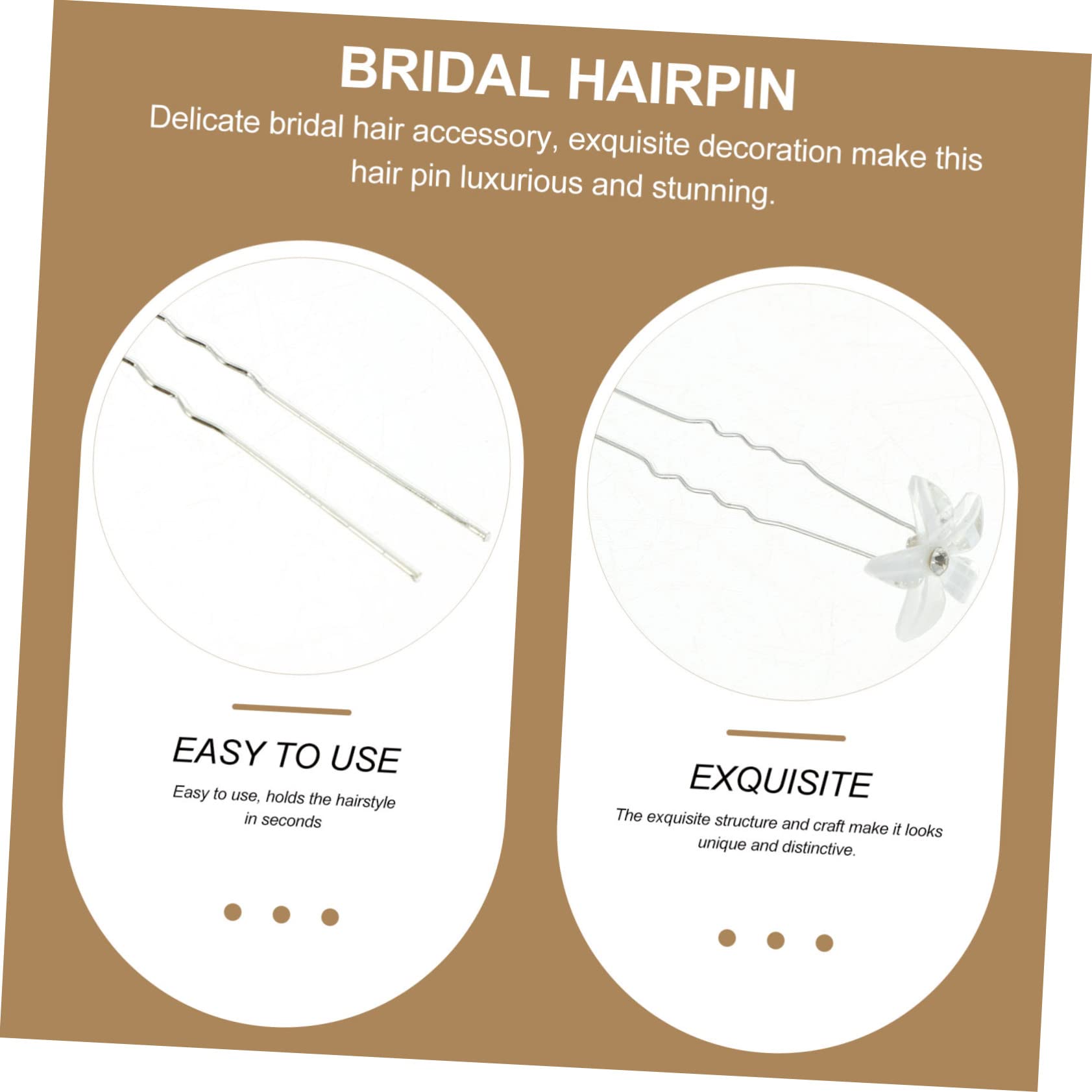 Abaodam 5 Juegos De Horquillas De Flores Para Novia En Forma De U Para El Pelo Tocado De Boda Elegante Decoración Para El Pelo De Boda Para Banquetes Y Fiestas 20 Unidades X 5