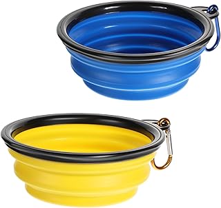 2 Stück Hundenapf Faltbar Faltbare Schüssel für Hunde Katzen Tragbare Hundenapf Wassernapf Hund mit Karabiner Faltbarer Hundenapf Unterwegs Reisenapf Trinknapf Collapsible Dog Bowl für Reisen Wandern product image
