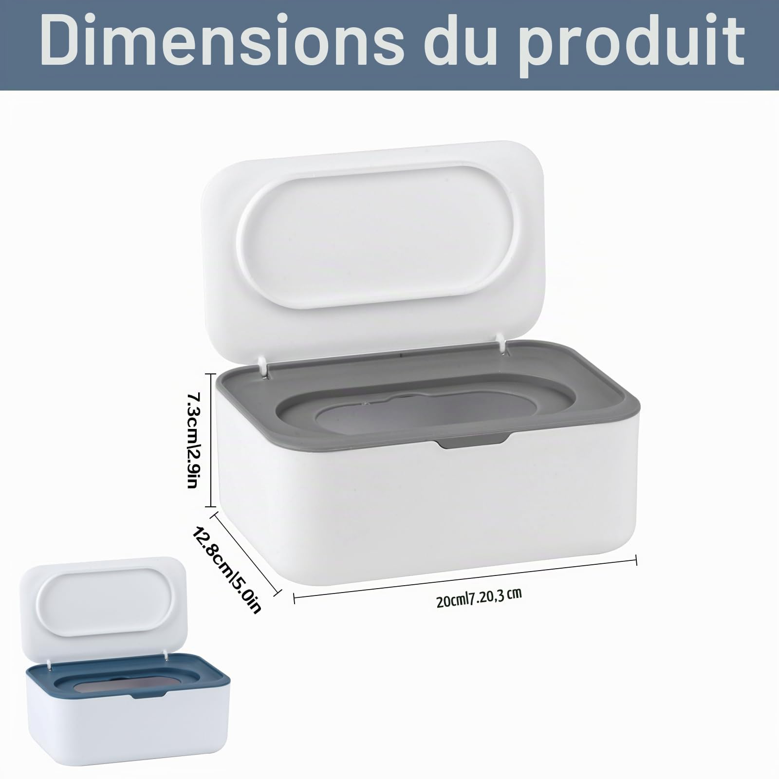 Lot de 2 distributeurs de lingettes pour bébé, porte-lingettes humides, porte-papier de soie sec et humide, boîte de rangement pour mouchoirs avec couvercle, garde les lingettes humides fraîches