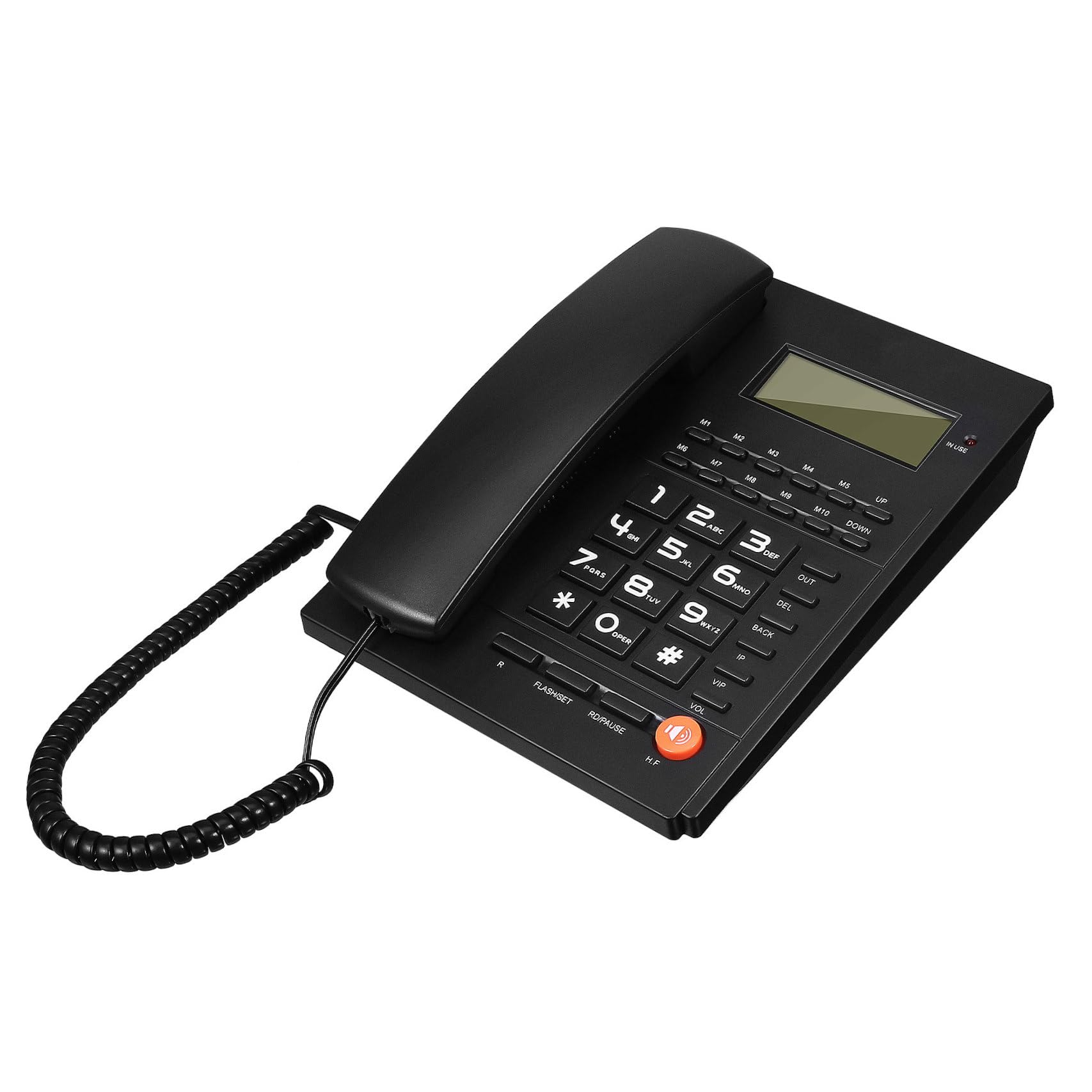 Happyyami Telefono Scrivania per Ufficio e Anziani con ID Chiamante Selezionabili e Volume Design Ergonomico e Confortevoli per Casa e Hotel