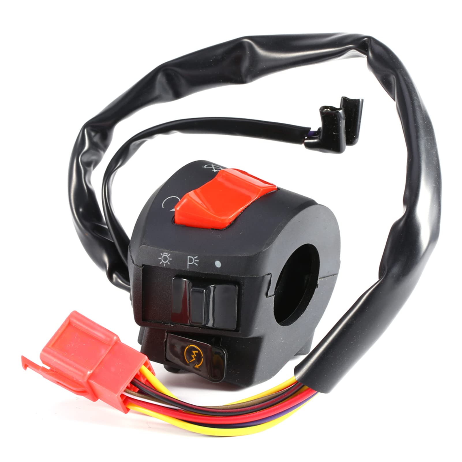XDF 1 paio 12 V impermeabile moto sinistro e destro interruttore di controllo del manubrio clacson segnale di direzione compatibile con GY6 50cc 125cc 150cc (colore: una leva
