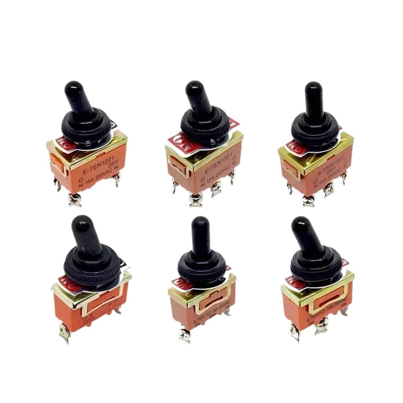KUKEUC77Q 15A 250V KN3C E-TEN1322 1021 1122 1221 1321 6pin Toggle Switch on Off SPST 3pin on on DPDT Waterproof Cap Cover(1021S ON OFF,No Waterproof)