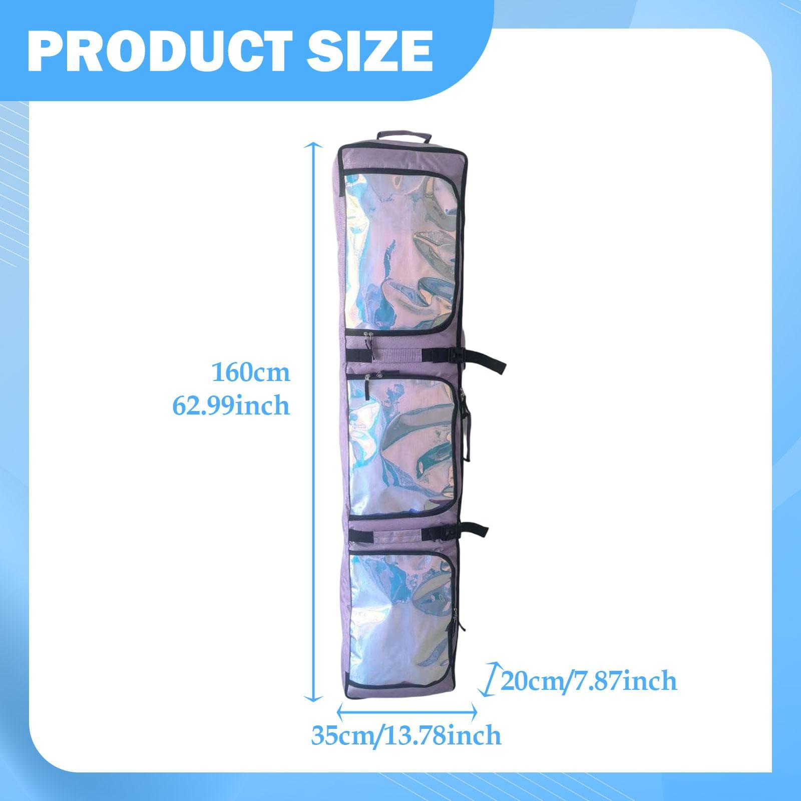 Sac de Ski, Sac de Snowboard à roulettes, Portable et étanche, pour Vos équipements et Vêtements, Idéal pour Les Sports d'hiver en Plein AI, Violet