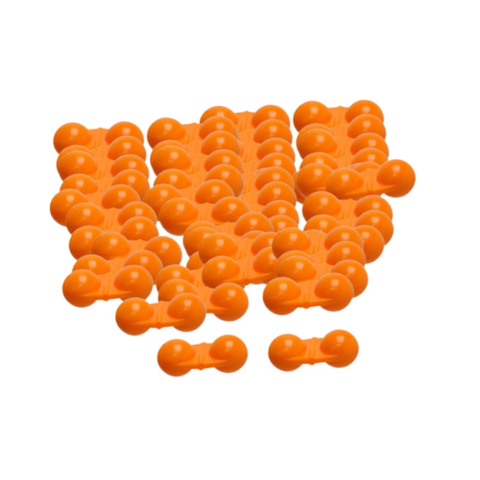 Yiju 50 Pieces Fishing Double Rattle Beads Fishing Accessories Attract Fish Tool Bite Alarm Fishing Bells for Freshwater Saltwater, Orange