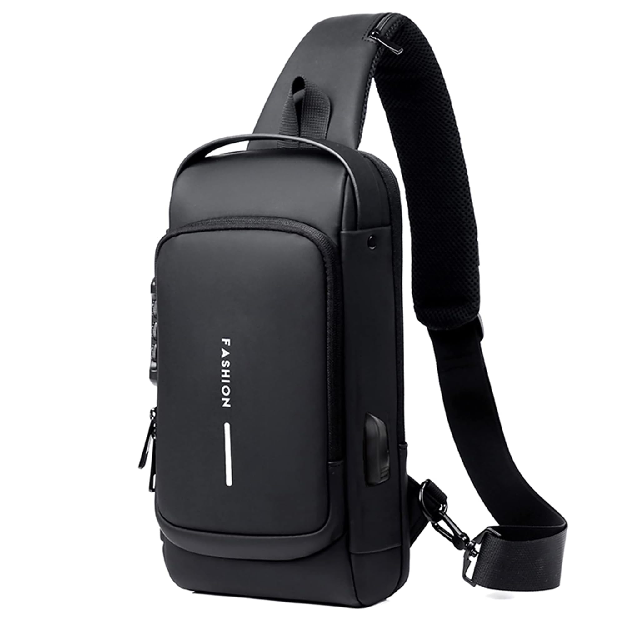 Konelia Antykradzieżowa torba na klatkę piersiową, plecak wodoodporny, torba na ramię crossbody, podróżny codzienny plecak z portem ładowania USB, Styl 2- Szary