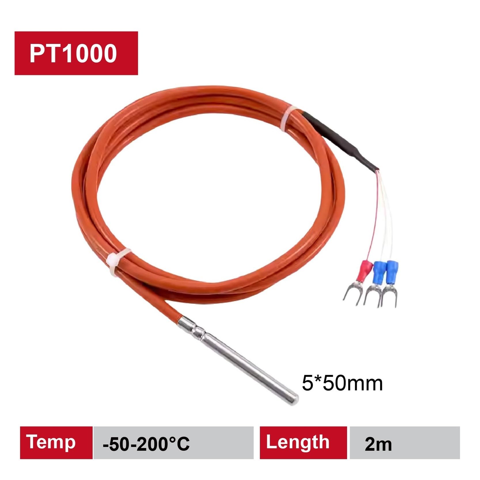 Sensore di temperatura RTD in acciaio inossidabile e silicone