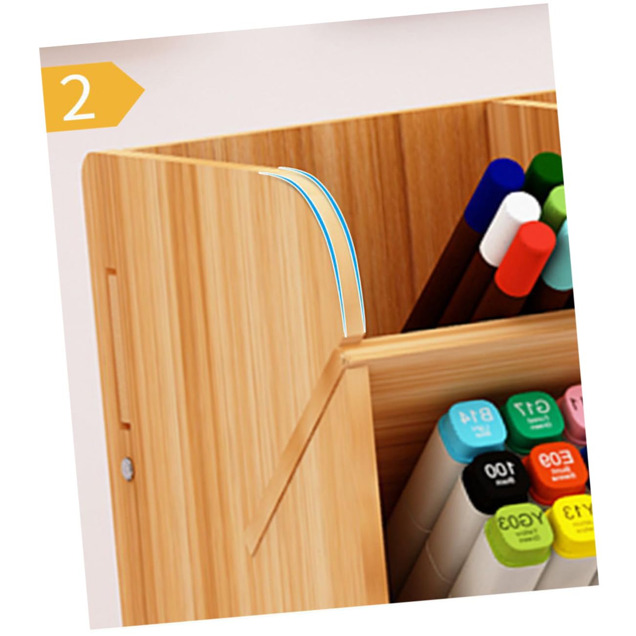Cabilock Organizer Scrivania in Legno Massello con Scomparti Multipli Porta Penne Grande Capacità per Ufficio e Casa Design Semplice e Moderno in Ciliegio