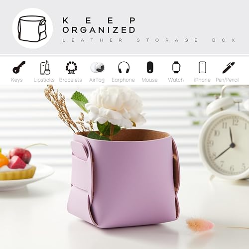 Miniatura 4 de HOMIEAZICOZI Paquete de 2 accesorios de escritorio de cuero de corcho, soporte para lápices, organizador de brochas de maquillaje, complemento