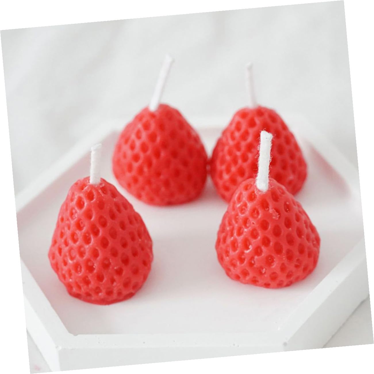 Set 9 Candele Profumate alla Fragola, Piccole Candele Decorative a Forma di Fragola per Aromaterapia, Idee Regalo per Matrimoni, Compleanni e Decorazioni Casa