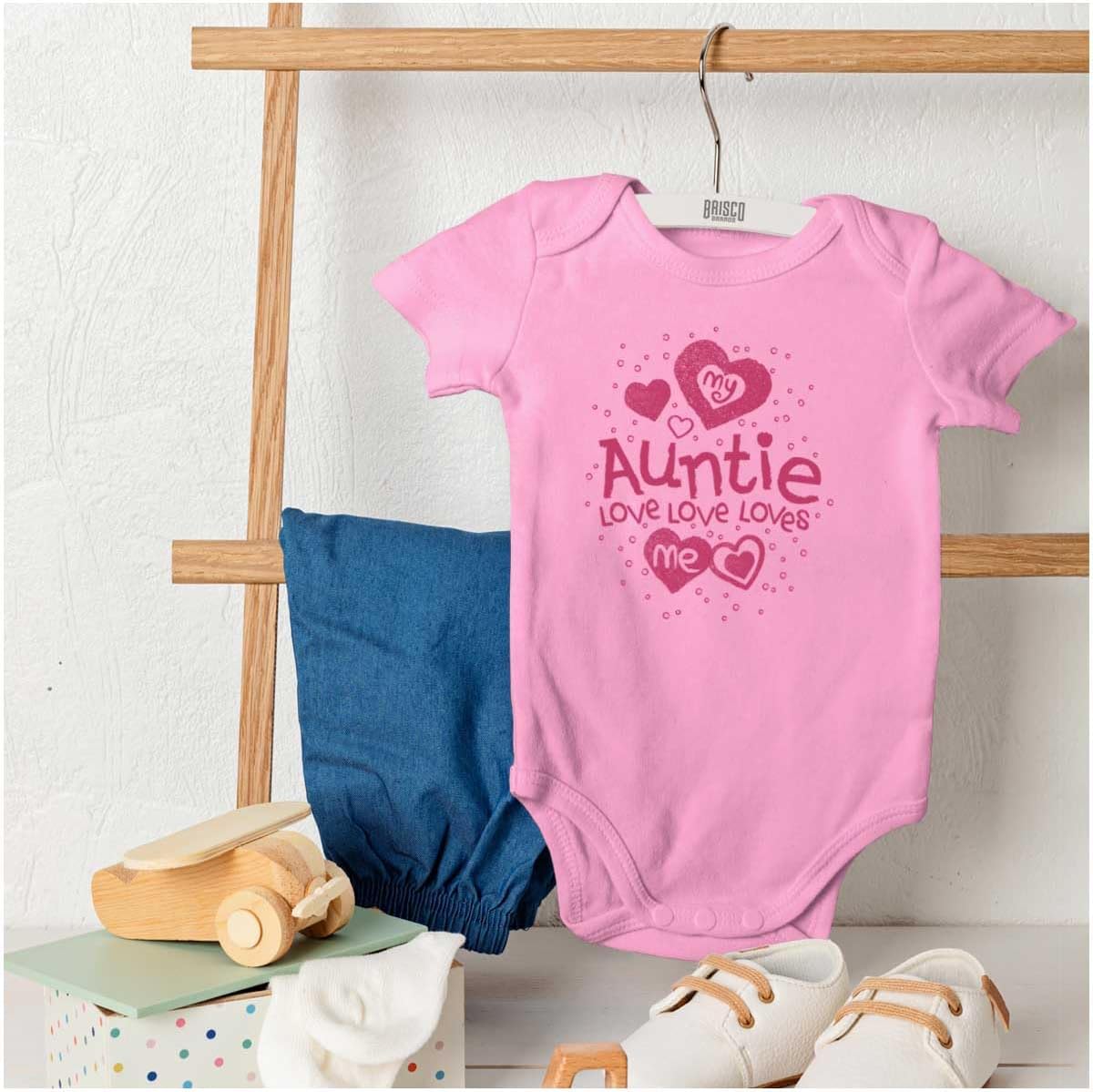 Brisco Brands Auntie Loves Me Adorable Cute Niece Baby Bodysuit Jumper Girls