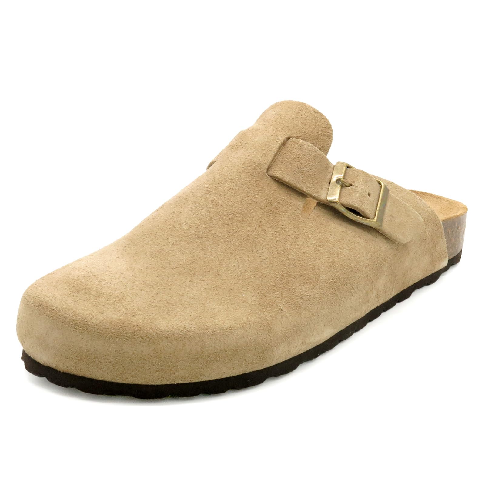 CASUAL Sabots en cuir pour homme - Chaussons confortables avec semelle en liège et semelle intérieure - Fabriqué en Espagne