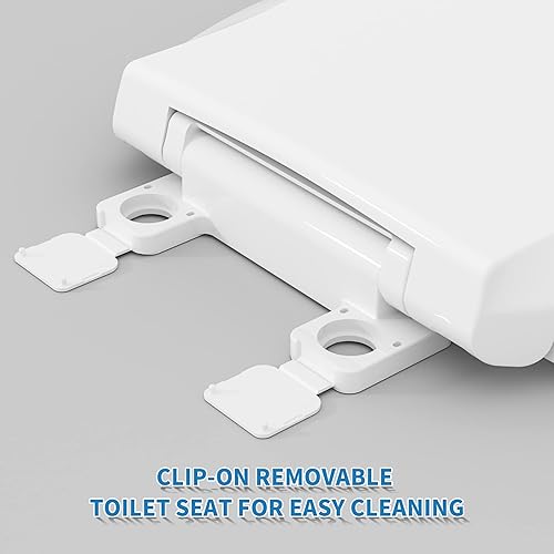 Miniatura 6 de Hibbent Asiento de inodoro de entrenamiento para ir al baño, asiento magnético integrado, tapa con tapa, nunca se afloja y cierra lentamente,