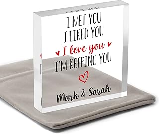 I Love You Valentines Gift For Him, Boyfriend Or Husband - Personalised I Met You I Liked You Mens Valentines Day Gift - With Grey Bag
