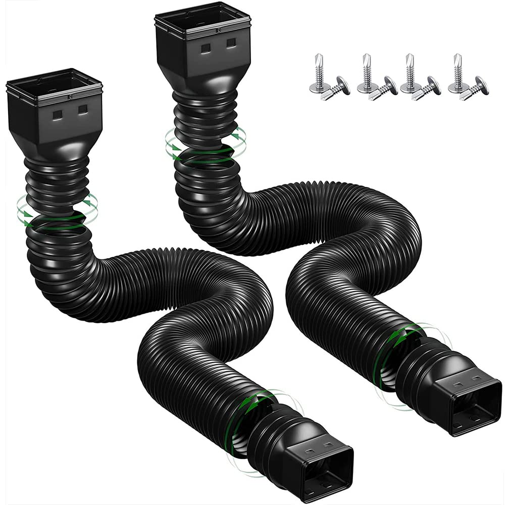 Buy Niciksty 2 Pack Rain Gutter Downspout Extensions Flexible, Drain