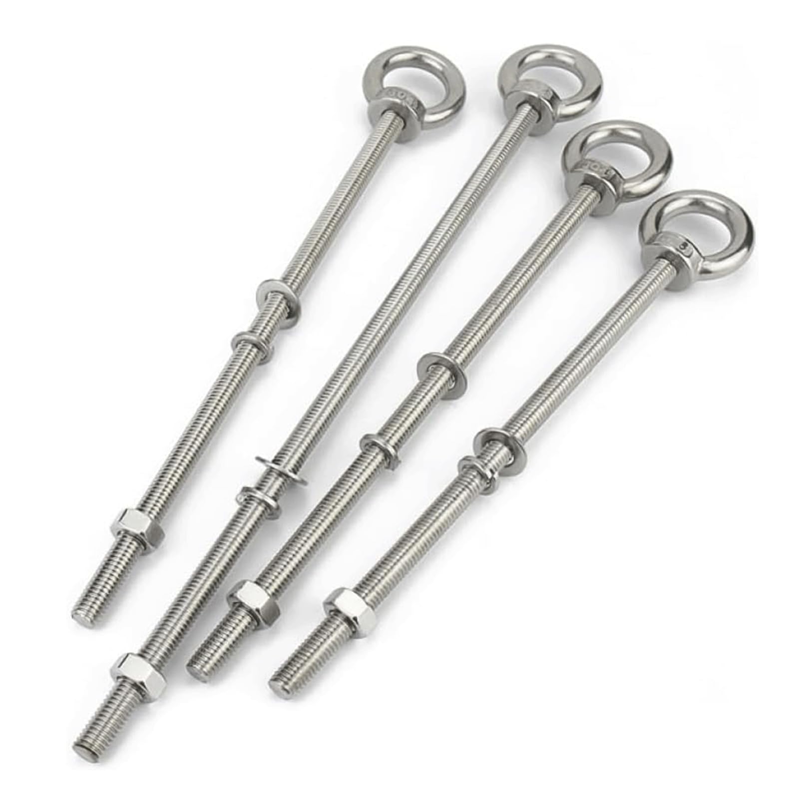 Cáncamo con tuerca, Tuerca de elevación 1 UDS-14 Uds M5 M6 M8 tornillo de tuerca 304 e perno ojo de pez agujero deslizante tornillo cáncamo duradero(M5x80mm)
