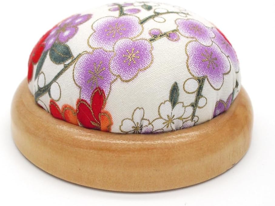 SagaSave Pin Cushion, Wooden Base Needle Pincushions Round Pin Cushion for Sewing Needle Holders or DIY Crafts