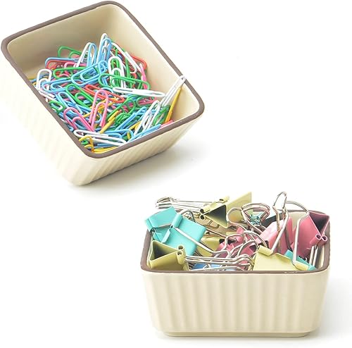 Miniatura 8 de Organizador de clips de papel de cerámica, dispensador cuadrado para escritorio, soporte de clip de carpeta y soporte para pasador Bobby, regalo de