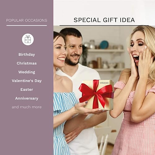 Miniatura 25 de Creano Juego de 6 flores de té verde en elegante caja magnética con relieve plateado