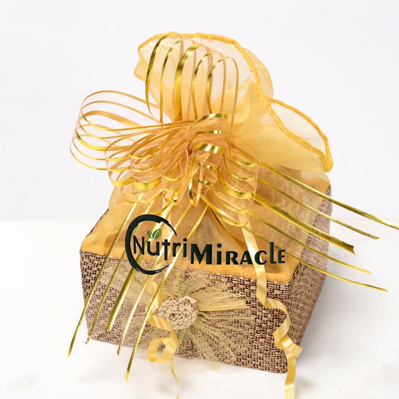 Image of NUTRI MIRACLE Diwali Eco Friendly Edible Cups Dry Fruits Hamper | Thanksgiving Chocolate Nuts Gift with Diwali Card