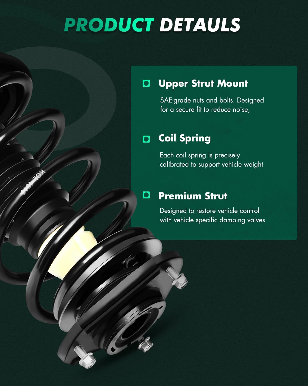 SCITOO Complete Strut Coil Spring Assembly Replacement Struts Shocks Fit for 2003-2008 for Pontiac Vibe,2003-2008 for Toyota Matrix (Front Pair)