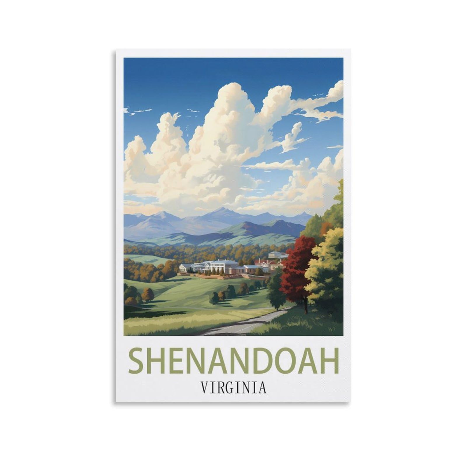 EZMLFA DIY 5D Diamond Painting Kits for Adults,Shenandoah Virginia DIY Diamond Art Kits Gem Painting Crafts for Home Wall Decor 40x40cm