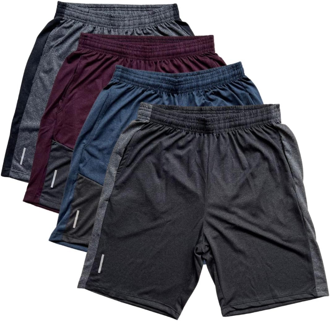 Genérico Kit 4 Shorts Masculino Dry Fit Academia Fitness Com Bolsos Malha Fria