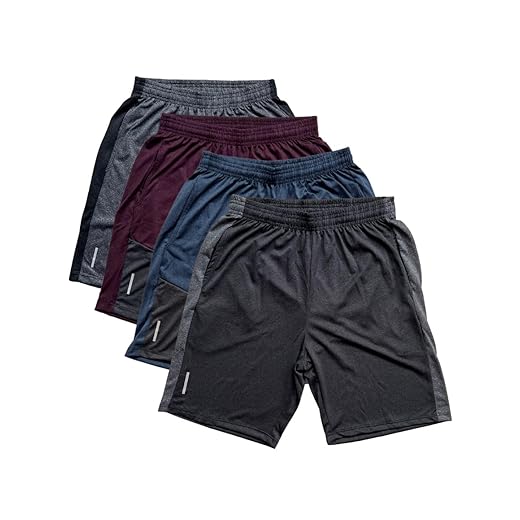 Genérico Kit 4 Shorts Masculino Dry Fit Academia Fitness Com Bolsos Malha Fria