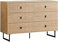 Vista 12 de Cómoda moderna de 6 cajones, cajones profundos, organizador de ropa, gabinete de almacenamiento grande para sala de estar, dormitorio, pasillo