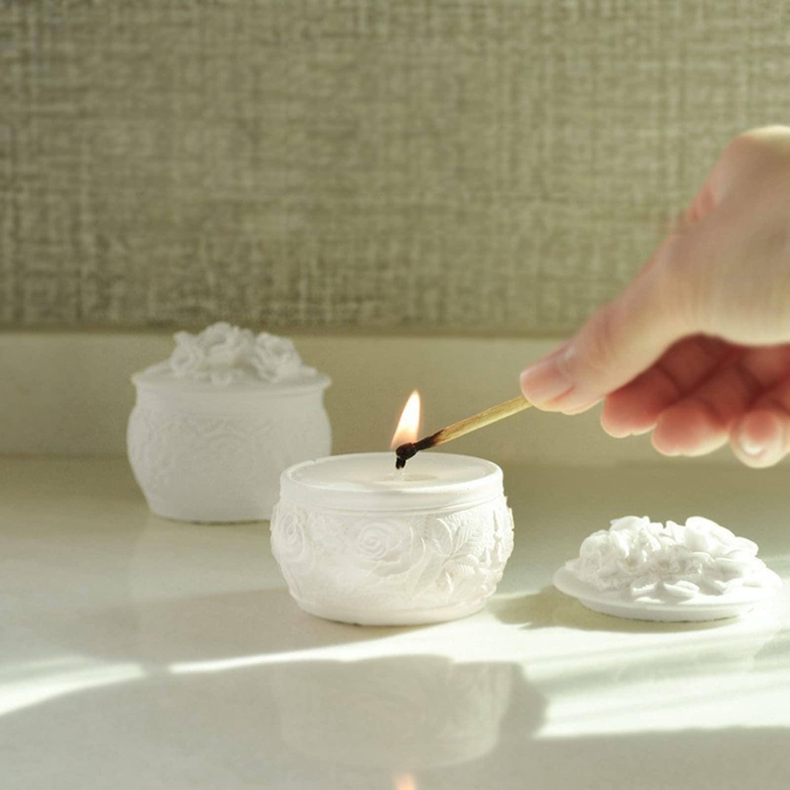 Molde Flexible de silicona para velas, recipiente para almacenamiento de joyas hecho a mano, molde para hacer cajas redondas de fácil deso, para flores y rosas