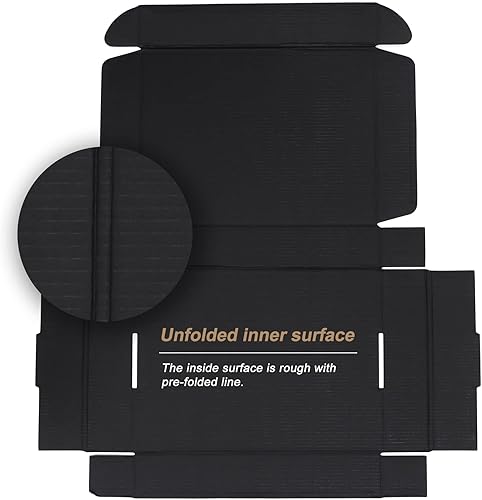 Miniatura 7 de ZBEIVAN Cajas de envío negras de 11 x 8 x 2 pulgadas, 20 paquetes de cajas de cartón corrugado para envíos de libros de pequeñas empresas con tapas
