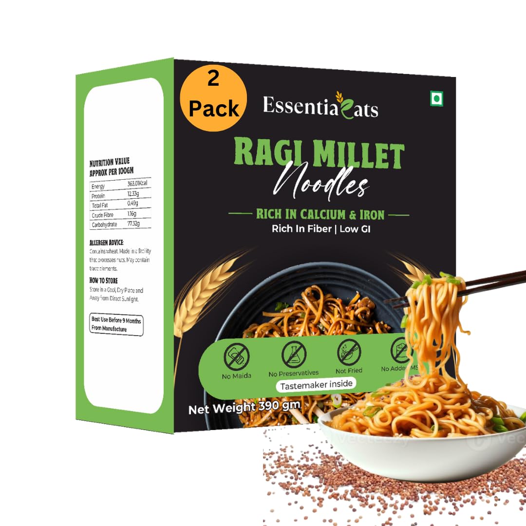 Essentiaeats Healthy Ragi Millet Hakka Noodles Pack of 4, 780 gm | No Maida, Not Fried, Low GI, No Preservatives | Sun Dried | Rich in Protein, Calcium & Iron (B0DB5WTW2D) Amazon Price History, Amazon Price Tracker