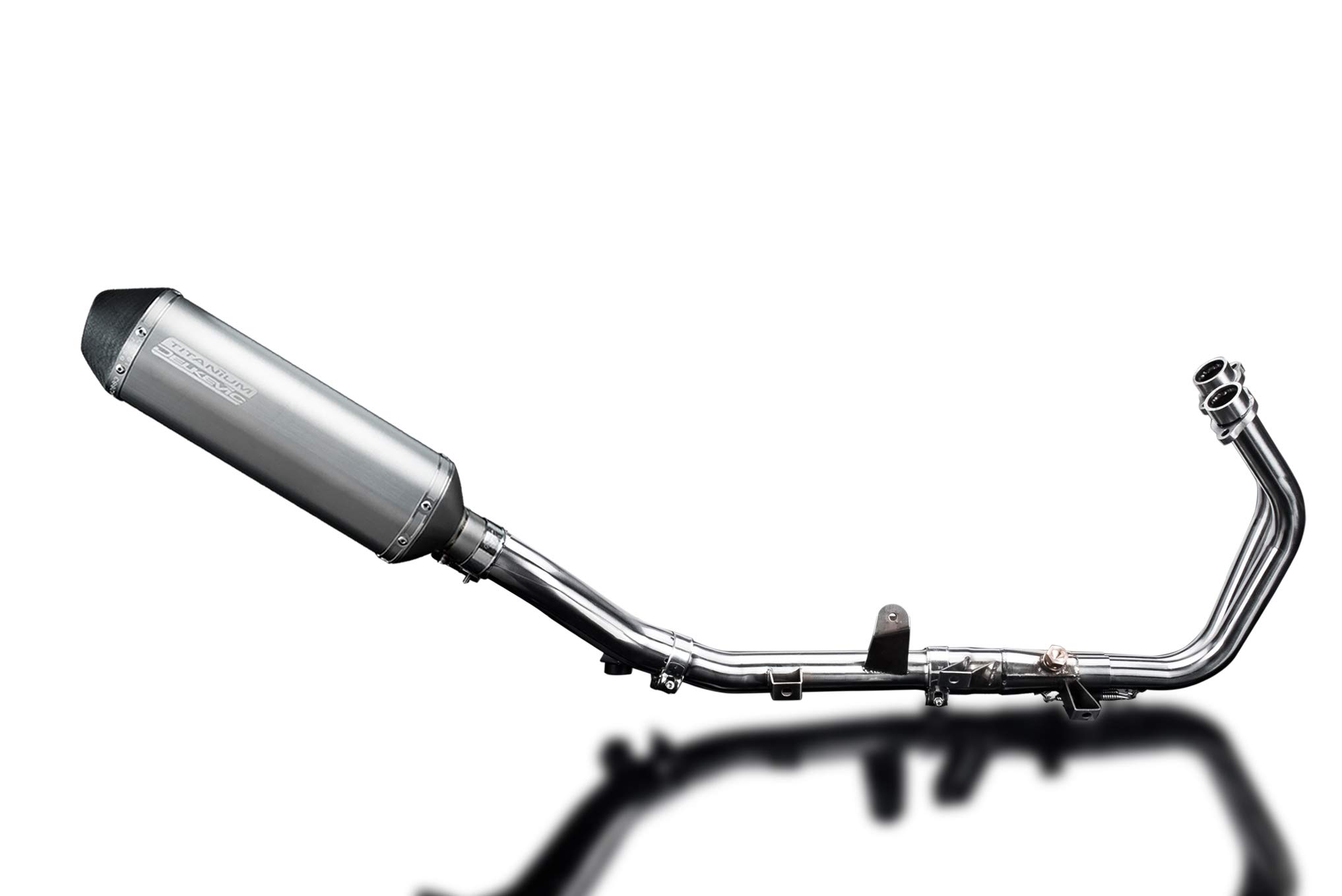 Delkevic Full 2-1 compatible with Honda CBR500R CB500F CB500X 13.5" Titanium XOval Muffler Exhaust 1
