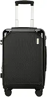 Mala de Viagem de Bordo 10Kg Zíper EXPANSÍVEL Padrão ANAC Rígida Rodas duplas 360° Porta Copo Cadeado AntiFurto Resistente Espaçosa (Preto)