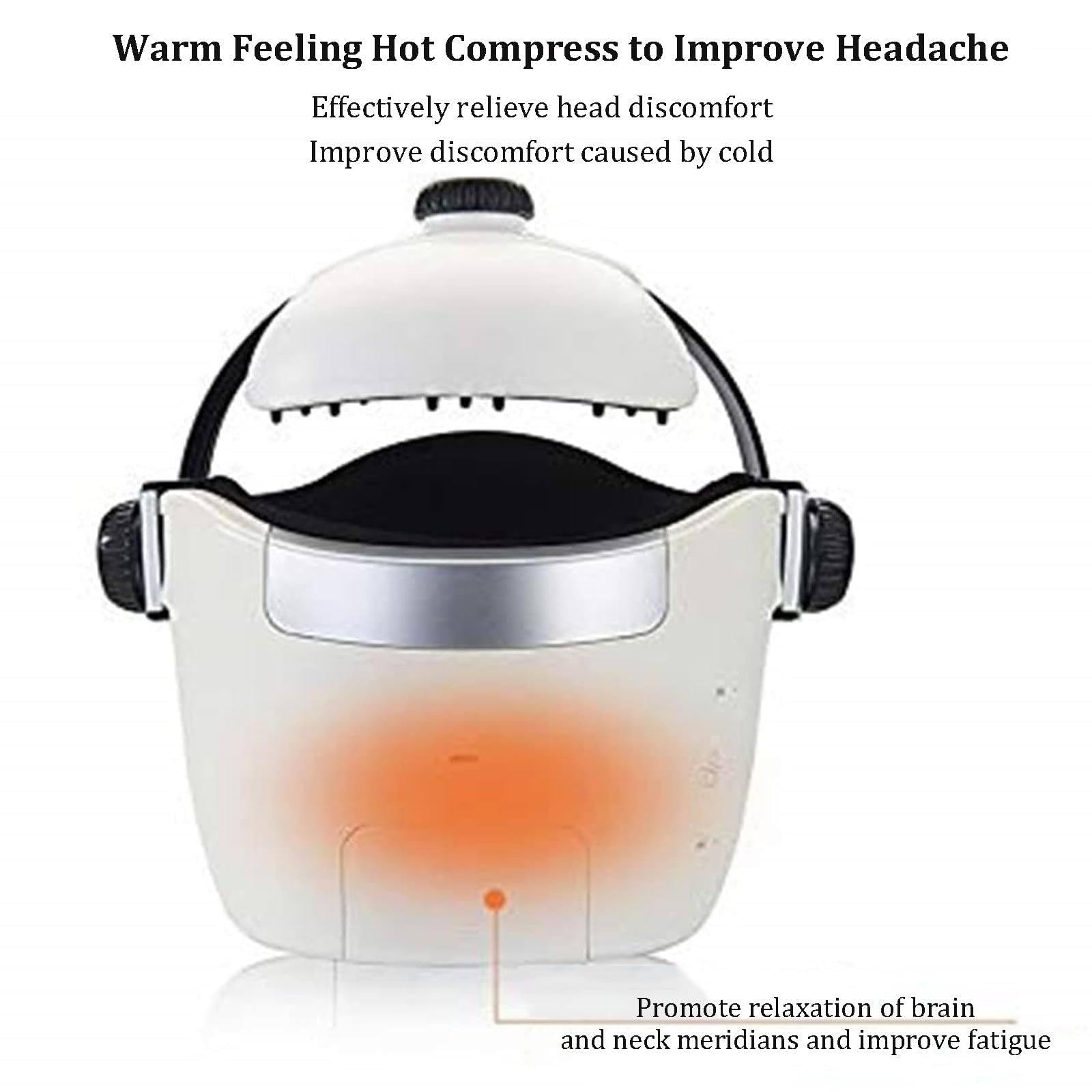 Masajeador De Cabeza 2 En 1 (Terapia para Cabeza Y Ojos), Calentamiento AutomáTico, VibracióN De Aire, Casco Musical con VibracióN, RelajacióN Cerebral Y Alivio del EstréS.