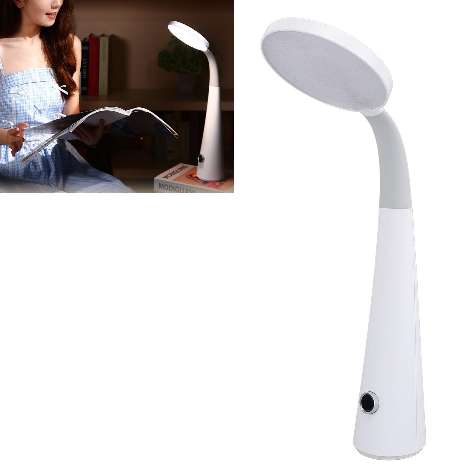 Lampada da Scrivania a LED per Ufficio Domestico Cordless (Bianca)
