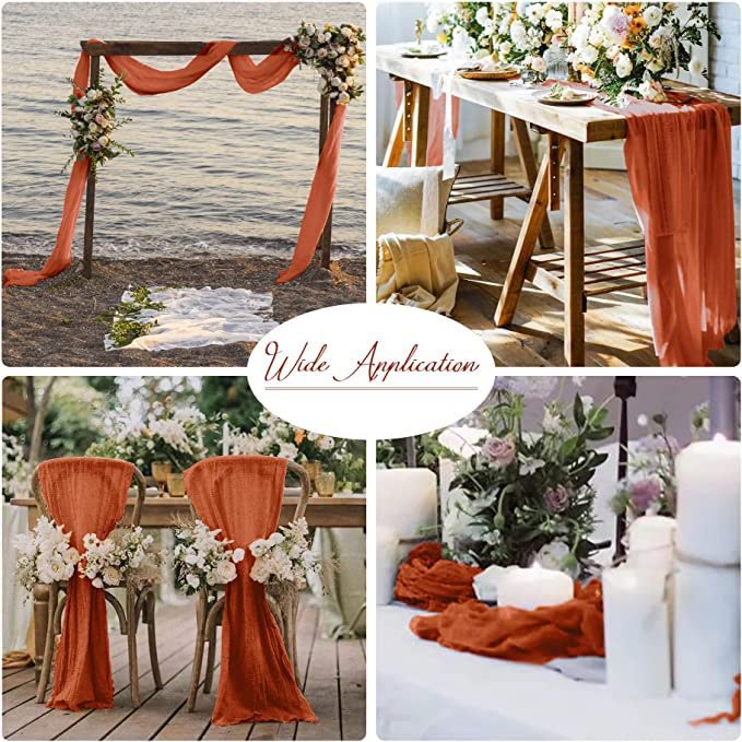 Table Runner-72*304cm (28*120inch) Chiffon Gauze Table Runner Extra Long - Image 3