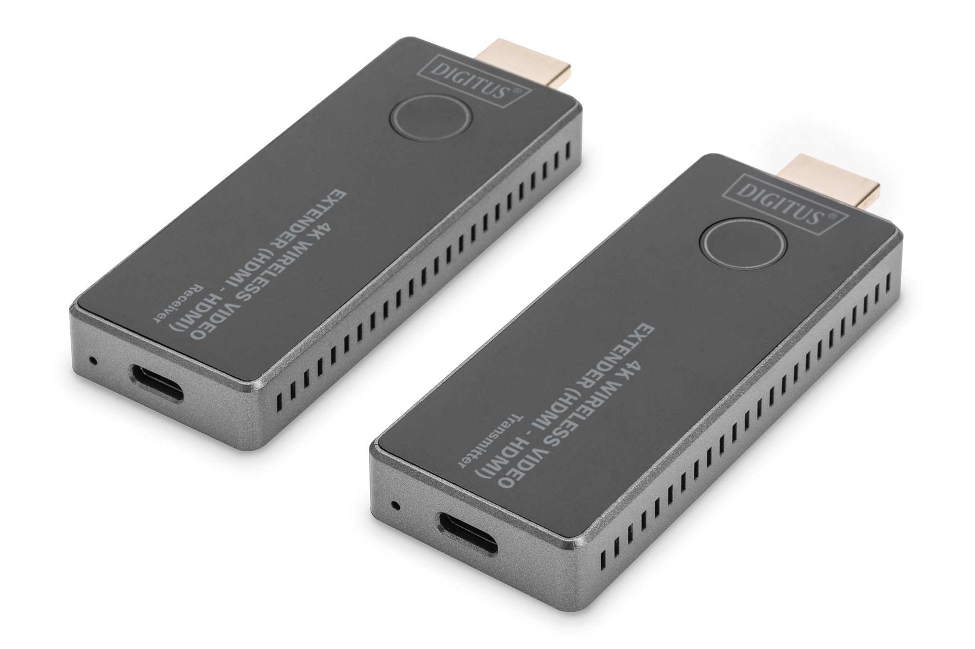 DIGITUS Wireless HDMI Extender – UHD 4K 30 Hz – 30 m Reichweite | Set aus Transmitter und Receiver – HDMI 2.0, HDCP 2.2 – Dualband 2,4 Ghz 5 GHz – ohne App – Grau